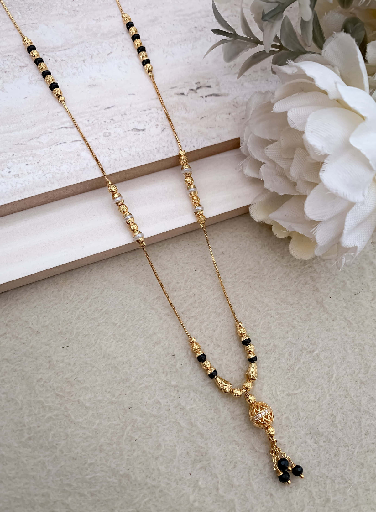 Buy 1 Get 1 Free American Diamond Henging Ball Tutone Fancy Delicate mangalsutra - Mangalsutra - Belleza Jewels