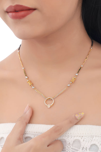 Buy 1 Get 1 Free American Diamond High Gold Plated Fancy Delicate Mangalsutra