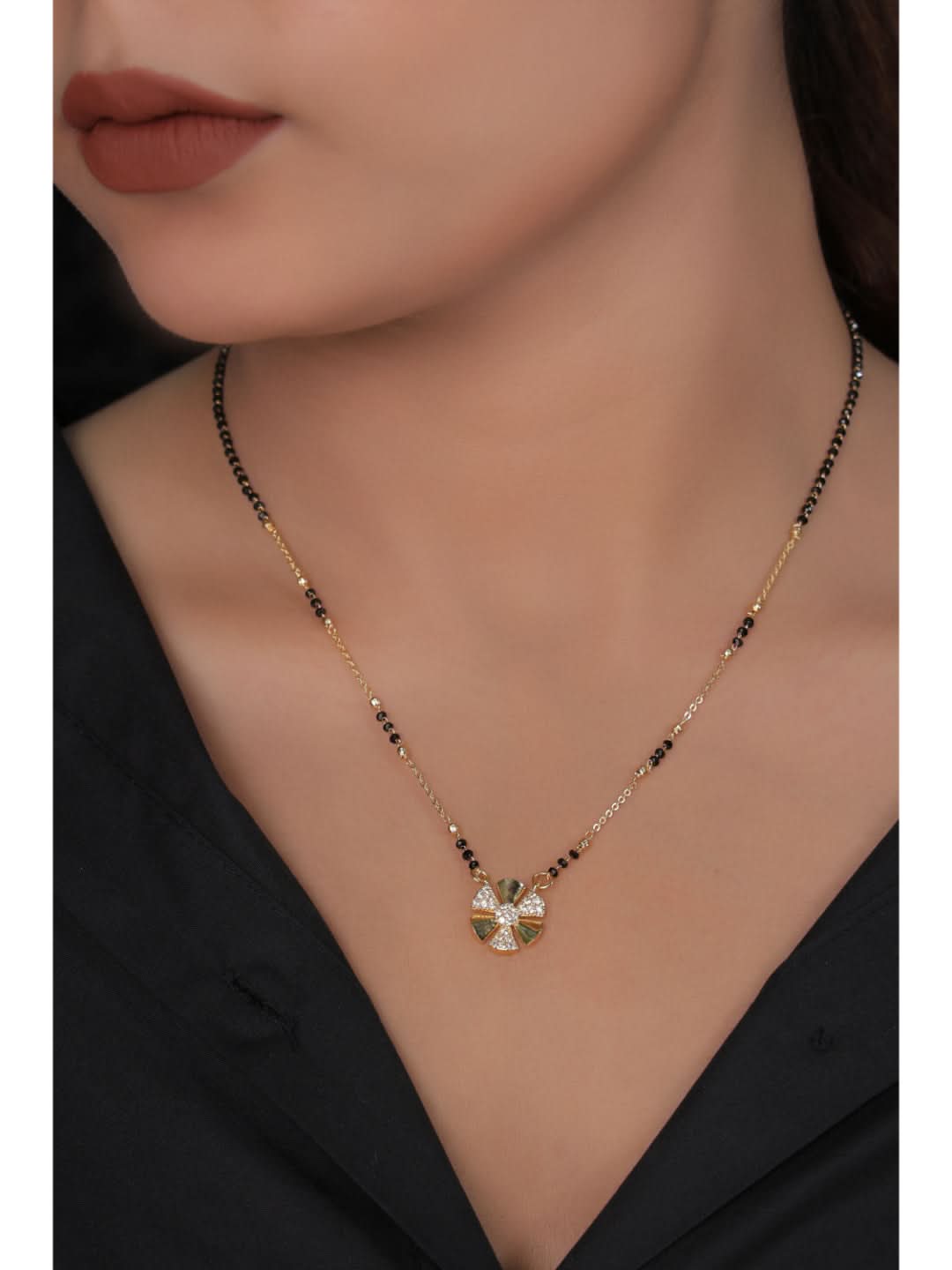 Buy 1 Get 1 Free - American Diamond Gold Plated Delicate Fancy Mangalsutra