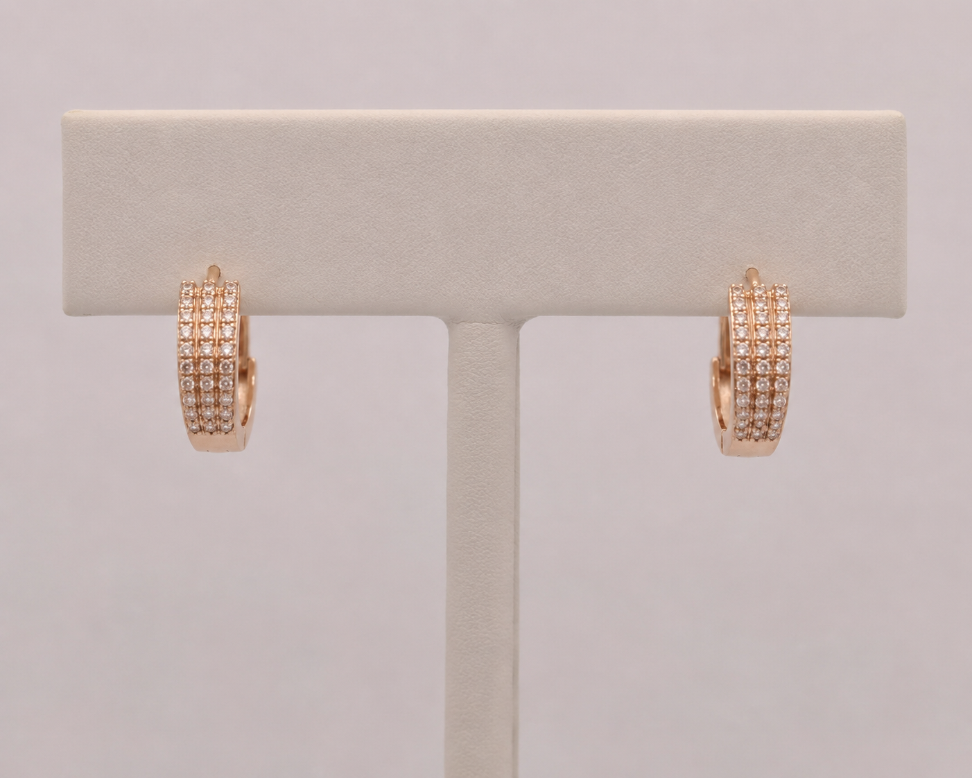 American Diamond Fancy Delicate Rose Gold Bali Earrings