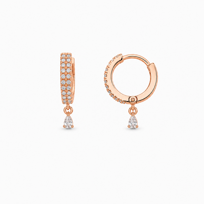 American Diamond Rose Gold Hanging Baali Earring