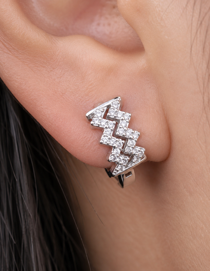 American Diamond silver Pleted Fancy Delicate Bali Earring
