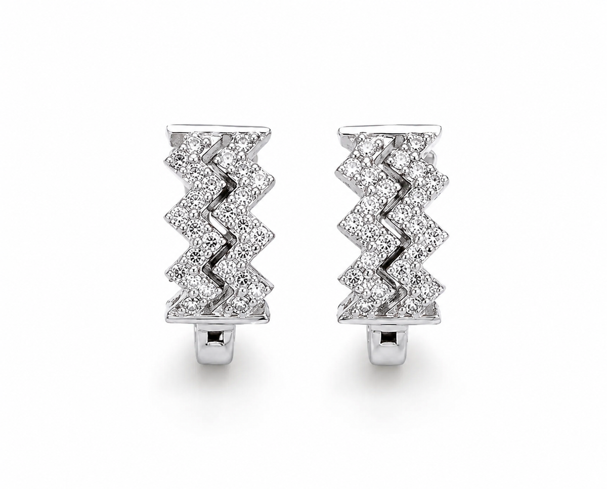 American Diamond silver Pleted Fancy Delicate Bali Earring