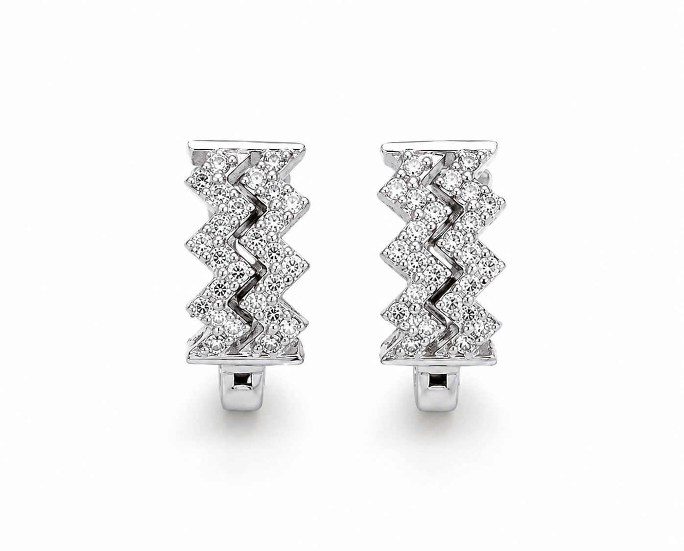 American Diamond silver Pleted Fancy Delicate Bali Earring