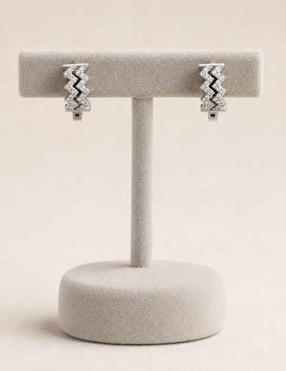 American Diamond silver Pleted Fancy Delicate Bali Earring