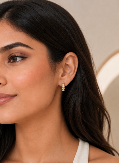 American Diamond Fancy Look Delicate Rose Gold Baali Earring