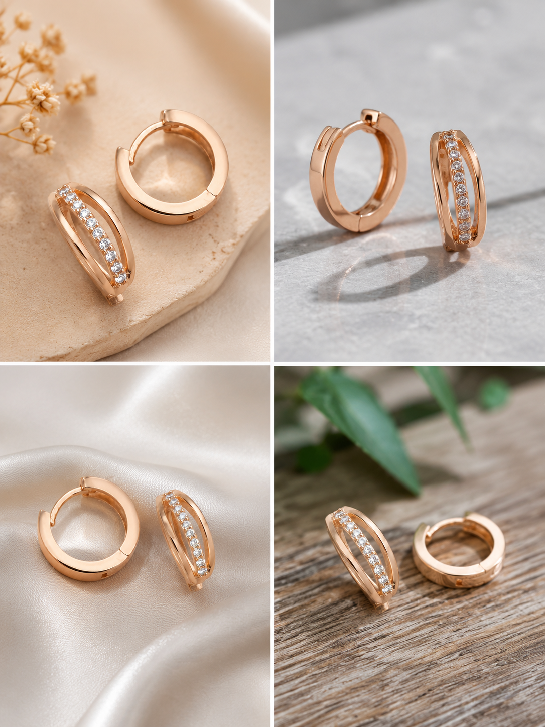 American Diamond Rose Gold Exclusive Baali Earrings