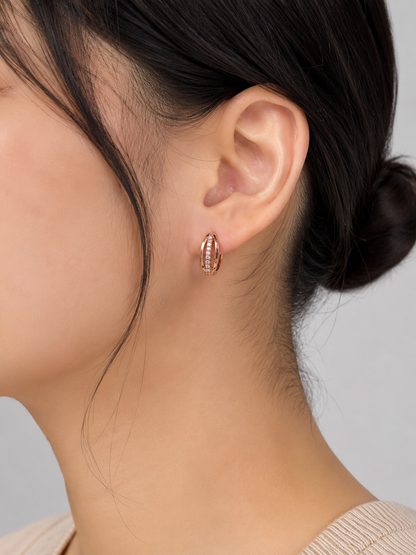 American Diamond Rose Gold Exclusive Baali Earrings