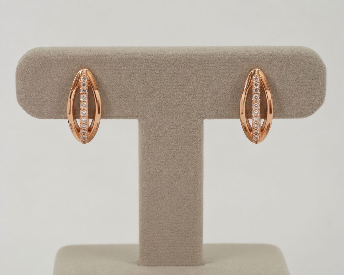 American Diamond Rose Gold Exclusive Baali Earrings
