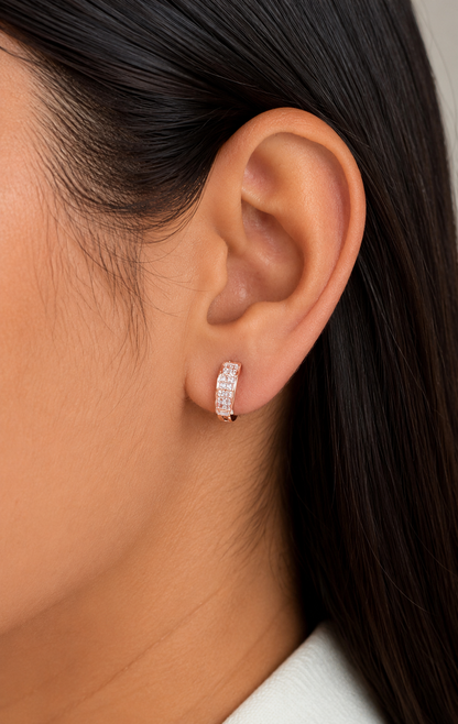 American Diamond Rose Gold Delicate Baali Earrings