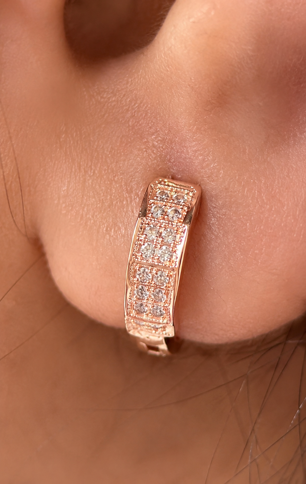 American Diamond Rose Gold Delicate Baali Earrings