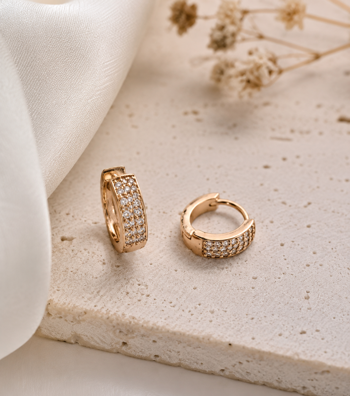 American Diamond Rose Gold Delicate Baali Earrings