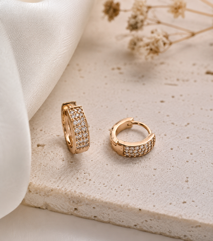 American Diamond Rose Gold Delicate Baali Earrings