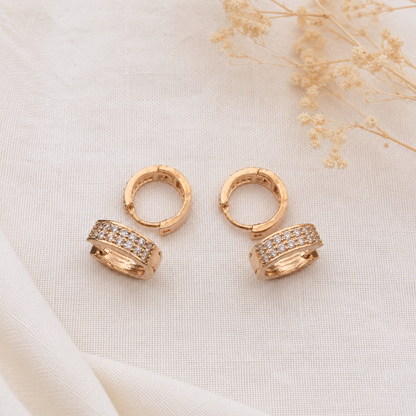 American Diamond Rose Gold Delicate Baali Earrings