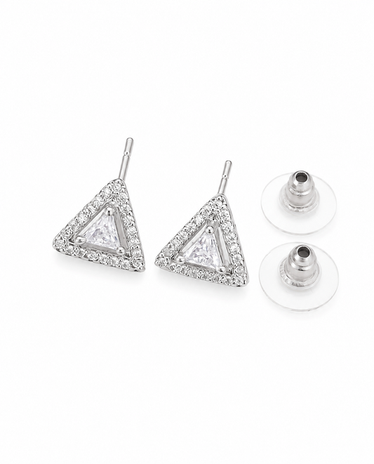 Buy 1 Get 1 Free -American Diamond Silver Fancy Earrings