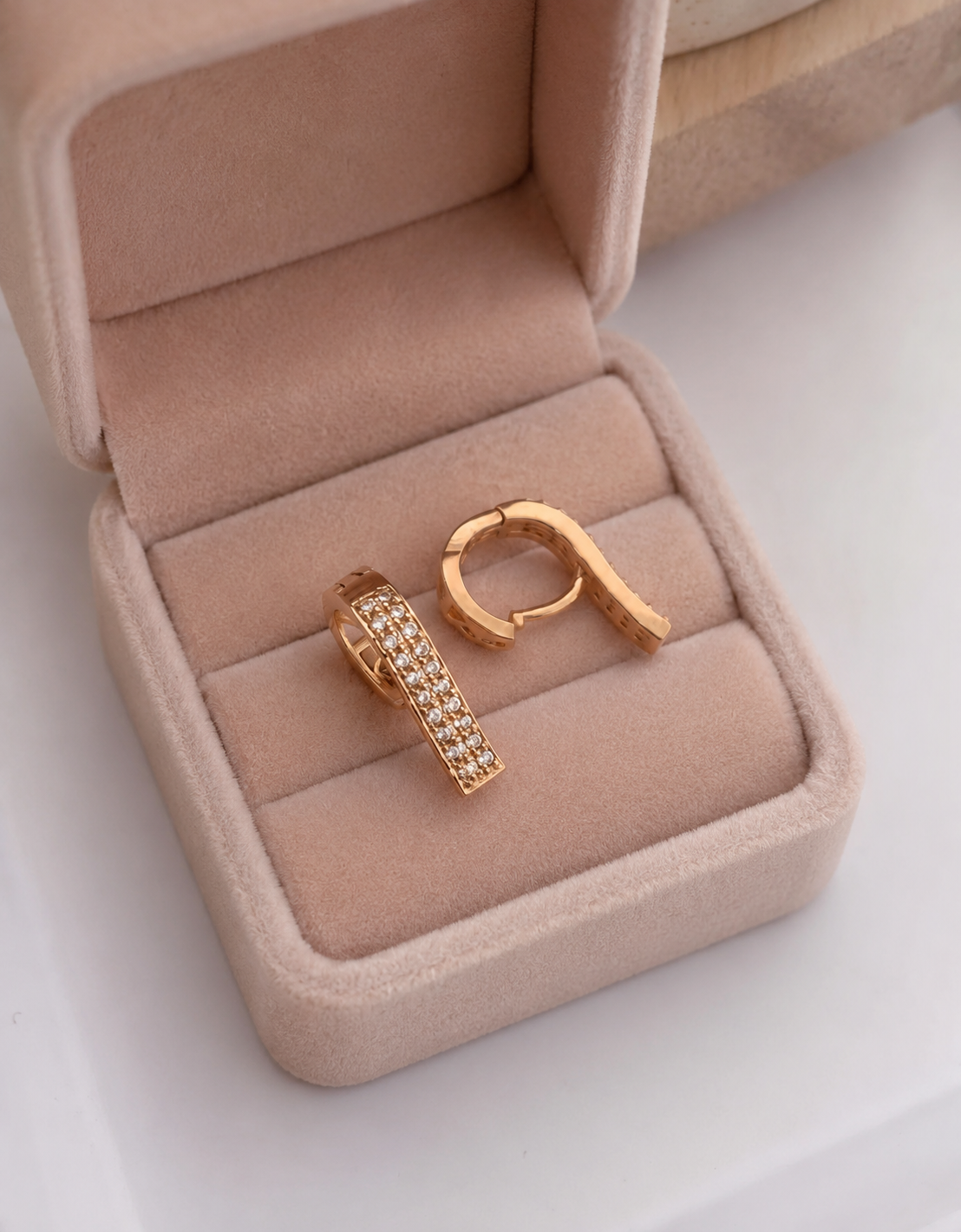 American Diamond Rose Gold Bali Earrings