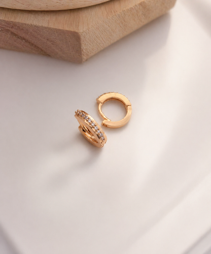 Buy 1 Get 1 Free -American Diamond Rose Gold Nice Design Single Line Baali Earrings