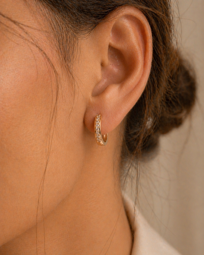 Buy 1 Get 1 Free -American Diamond Rose Gold Nice Design Single Line Baali Earrings