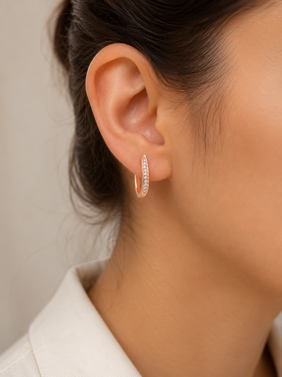 American Diamond Rose Gold Nice Design Baali Earrings