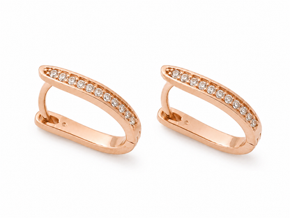 American Diamond Rose Gold Nice Design Baali Earrings