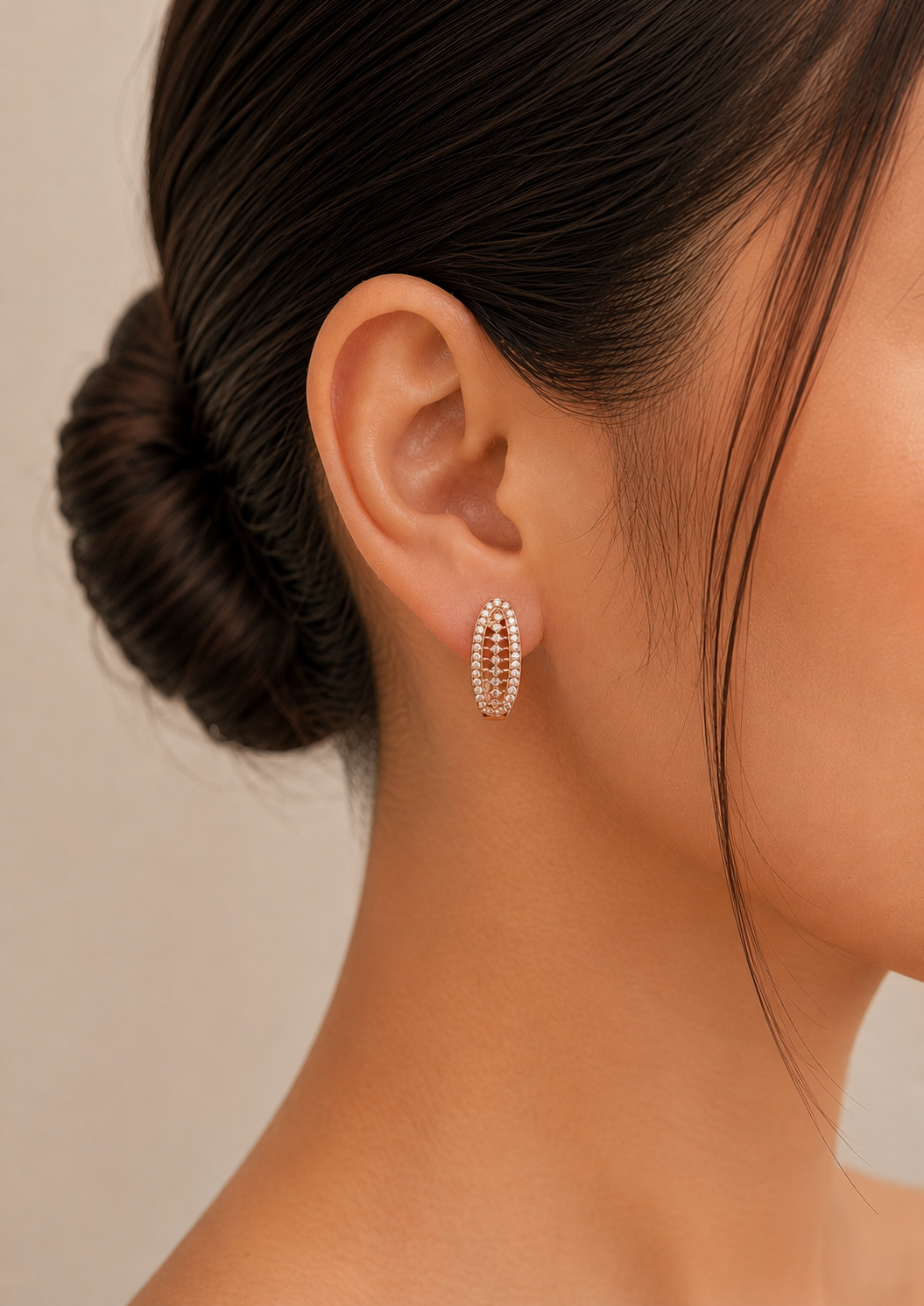 American Diamond Rose Gold Fancy Earrings