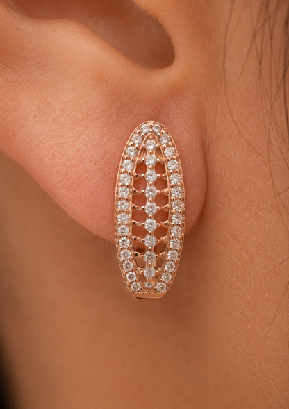 American Diamond Rose Gold Fancy Earrings