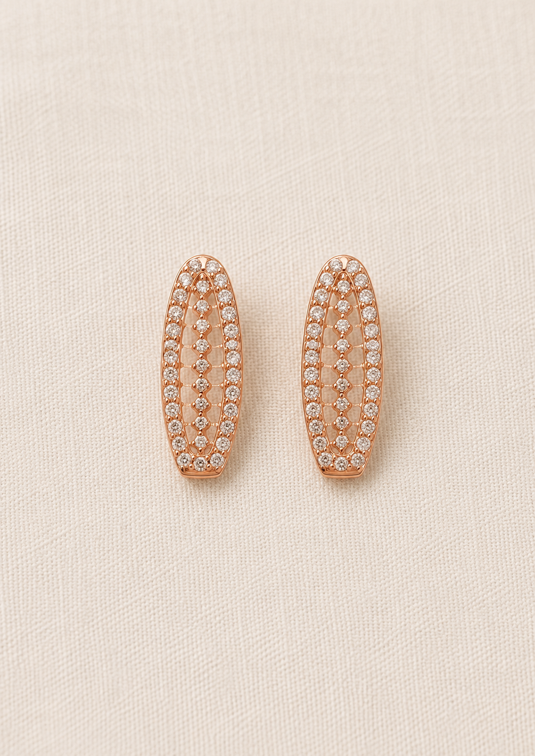 American Diamond Rose Gold Fancy Earrings