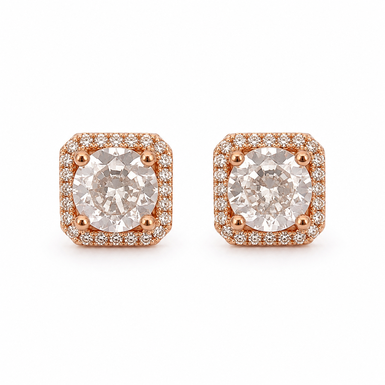 American Diamond Rose Gold Fancy Earrings