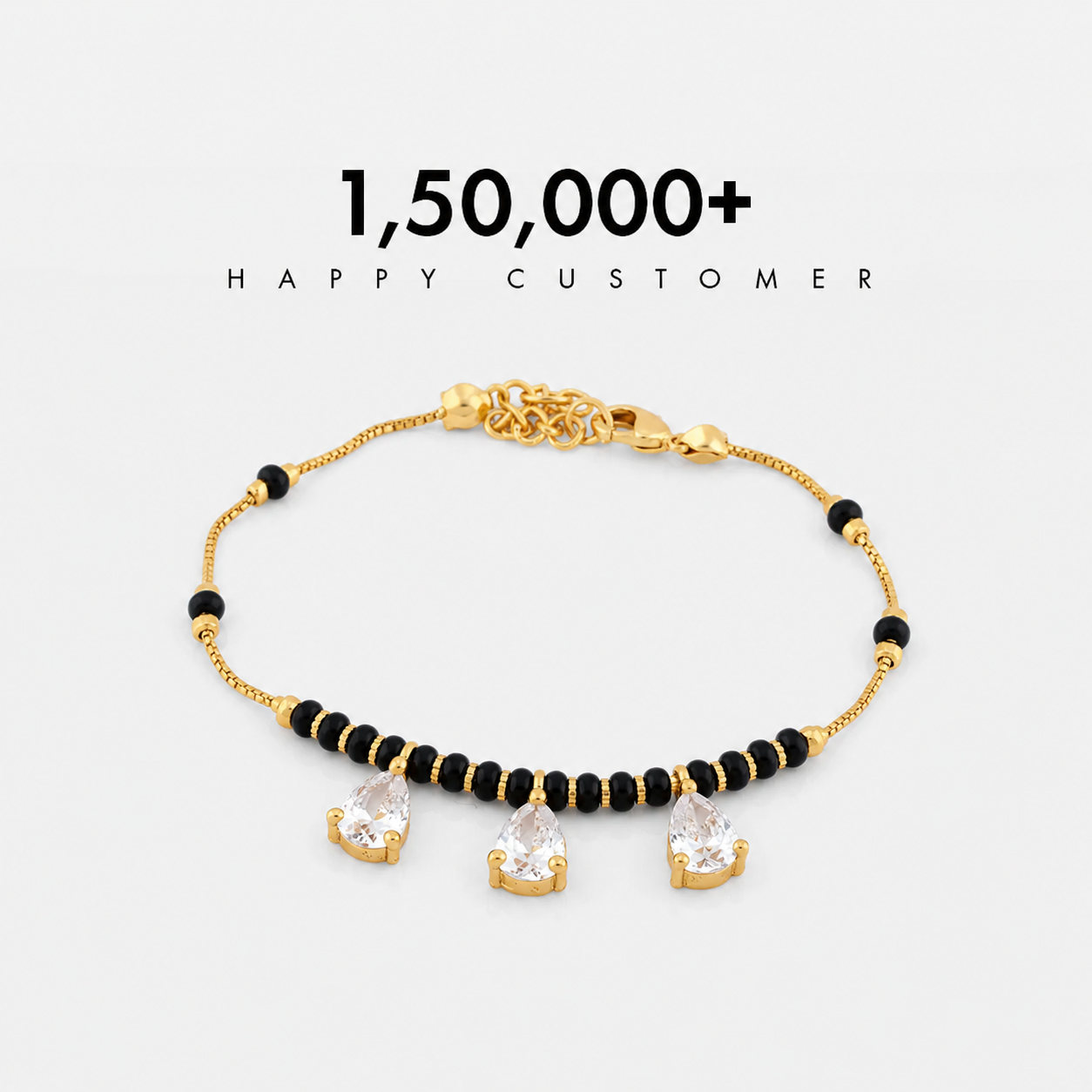 Triple Drop American Diamond Mangalsutra Bracelet for Women