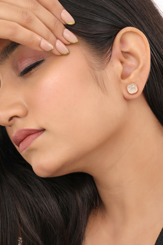 Buy 1 Get 1 Free-American Diamond Rose Gold Fancy Earrings