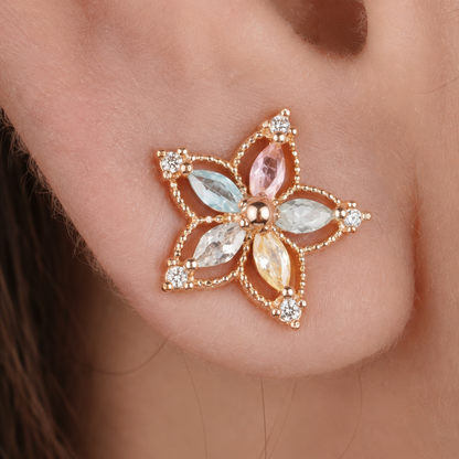 Multi color American Diamond gold pleted Earrings Tops
