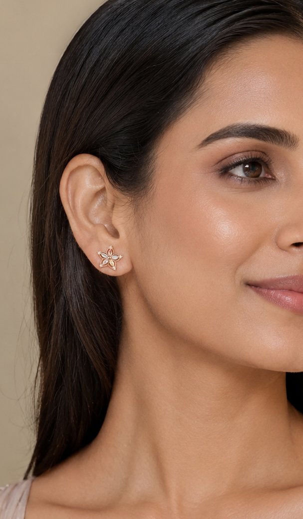 Multi color American Diamond gold pleted Earrings Tops