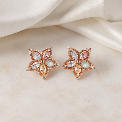 Multi color American Diamond gold pleted Earrings Tops