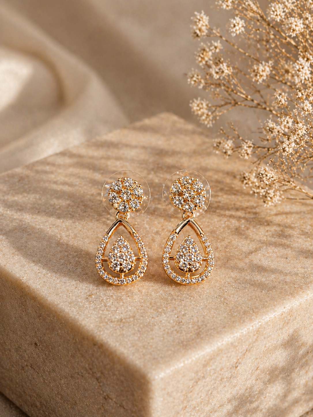 American Diamond high rose gold fancy Earrings