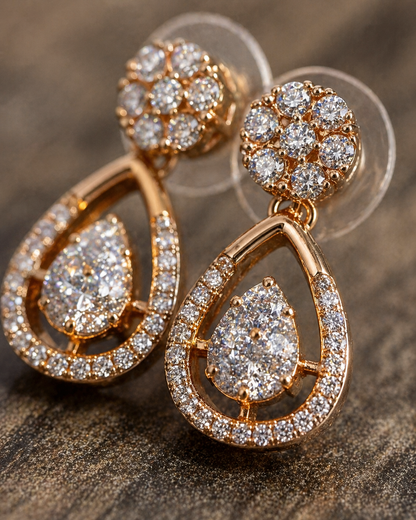 American Diamond high rose gold fancy Earrings