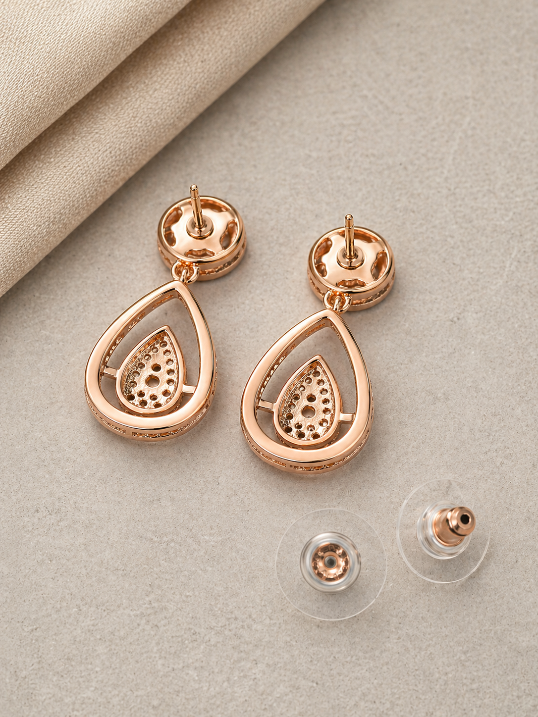American Diamond high rose gold fancy Earrings