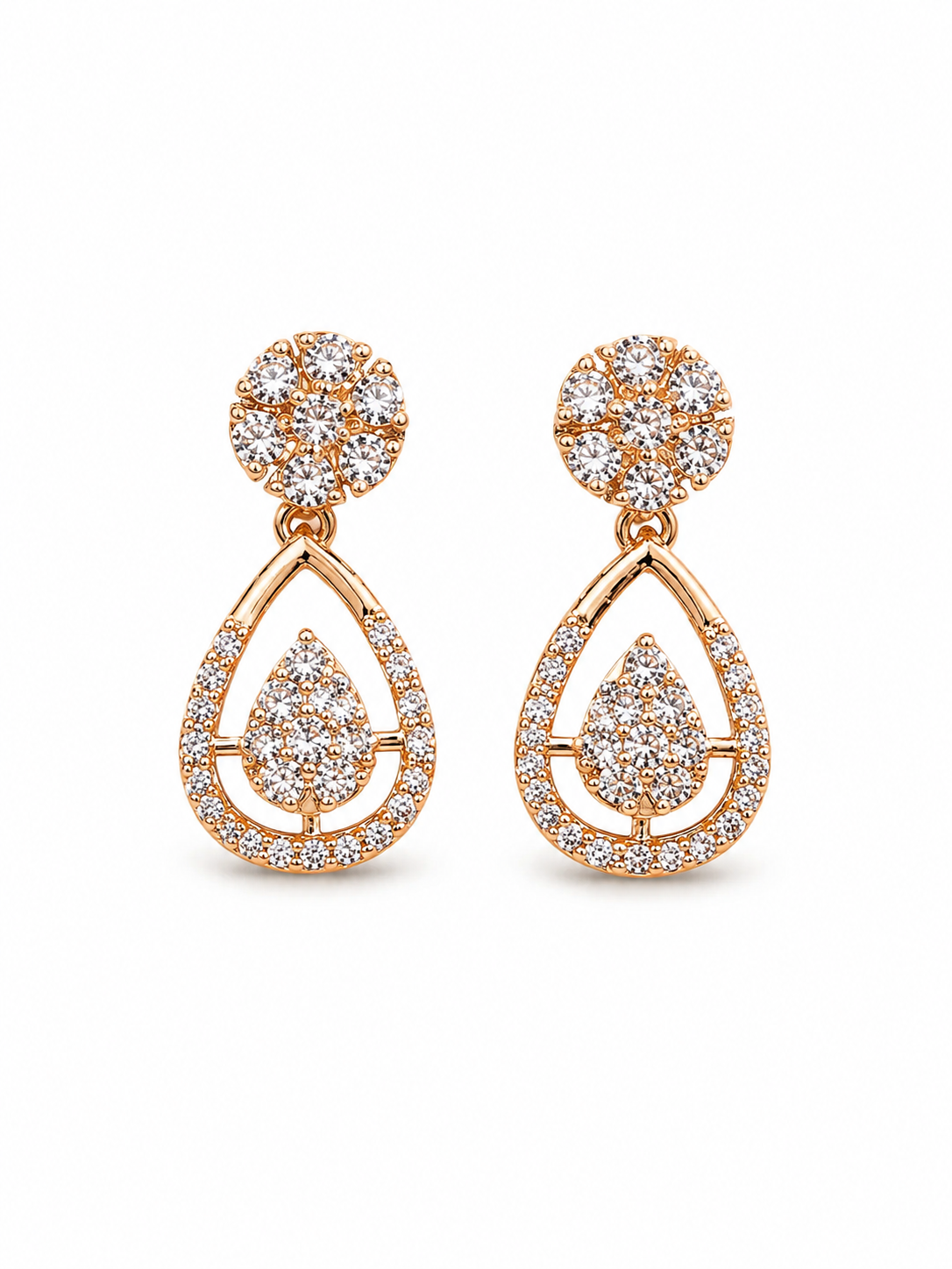 American Diamond high rose gold fancy Earrings