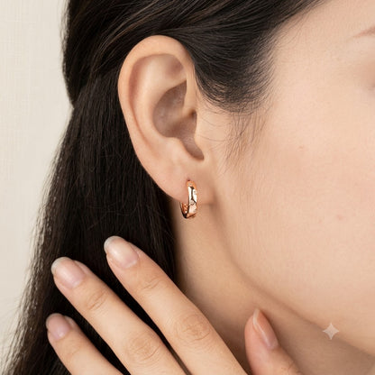 American Diamond Rose Gold Plated Fancy Bali Earrings