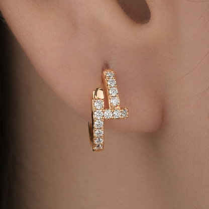 American Diamond High Rose Gold Fancy Bali Earring