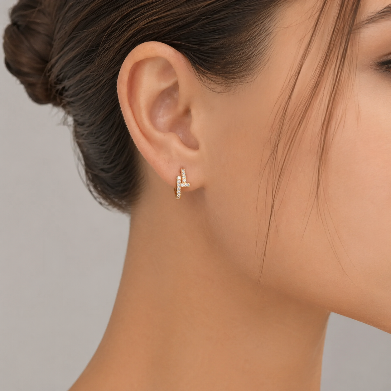 American Diamond High Rose Gold Fancy Bali Earring