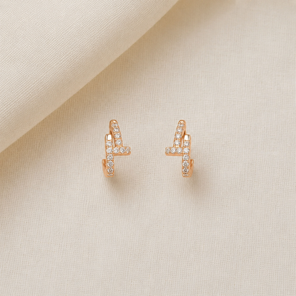 American Diamond High Rose Gold Fancy Bali Earring
