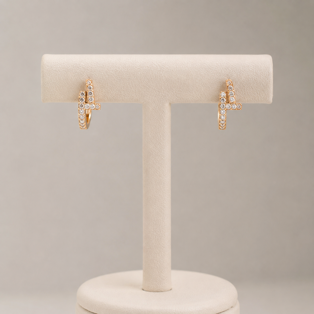 American Diamond High Rose Gold Fancy Bali Earring