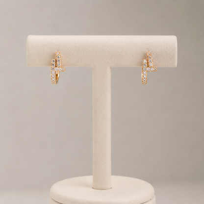 American Diamond High Rose Gold Fancy Bali Earring