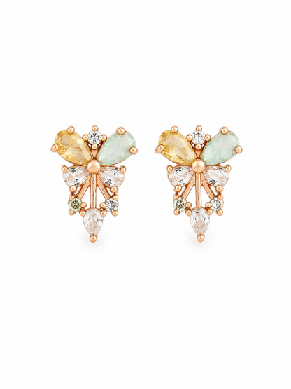 American Diamond multi color high rose gold Earrings.