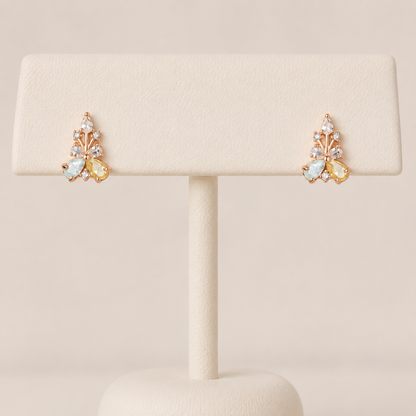 American Diamond multi color high rose gold Earrings.