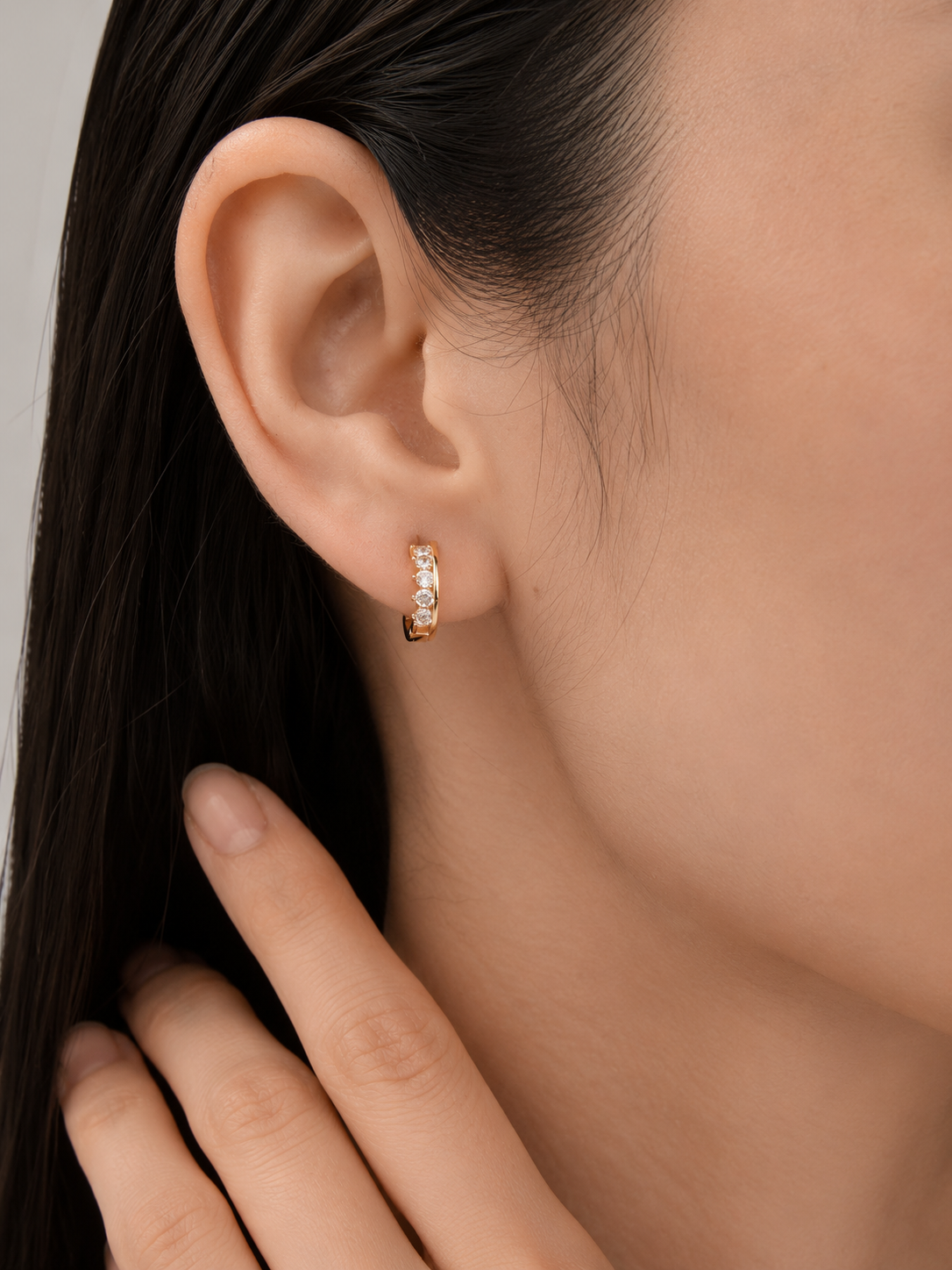 Rose Gold Crystal Hoop Earrings – Minimal Everyday Luxury
