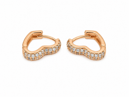 American Diamond Rose Gold Plated Fancy Bali Earrings