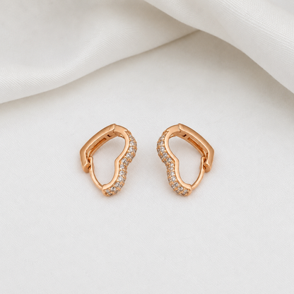 American Diamond Rose Gold Plated Fancy Bali Earrings