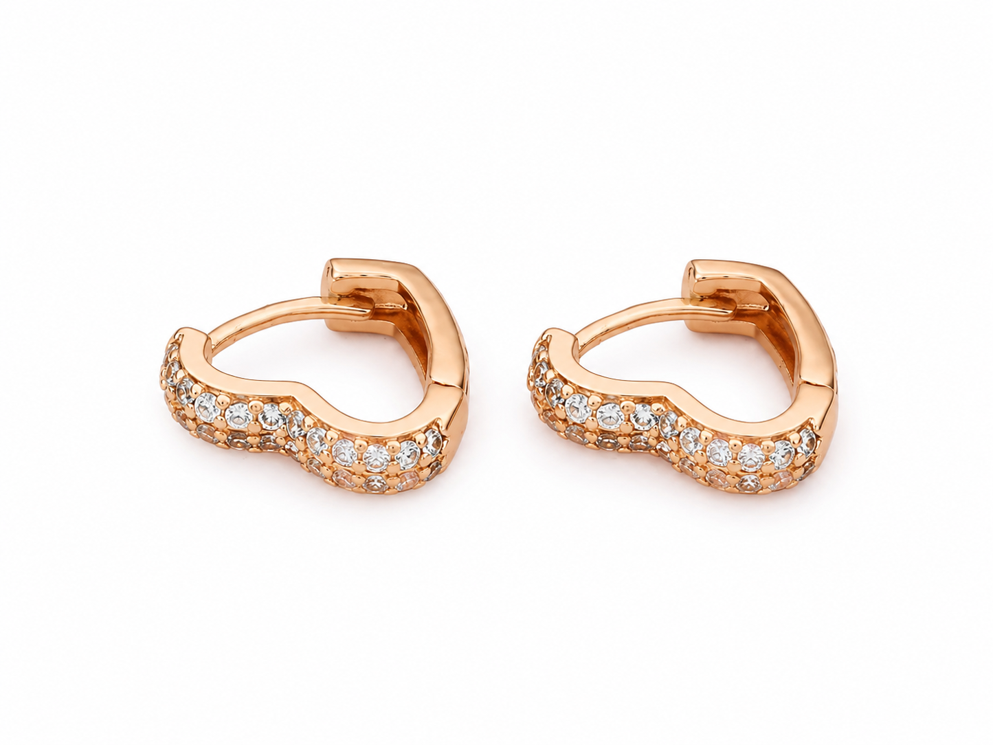 American Diamond Rose Gold Plated Fancy Bali Earrings