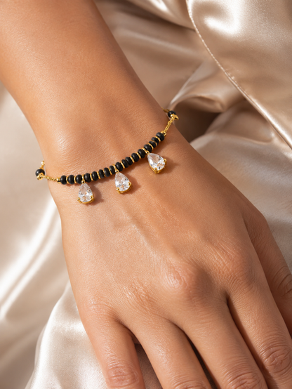 Triple Drop American Diamond Mangalsutra Bracelet for Women